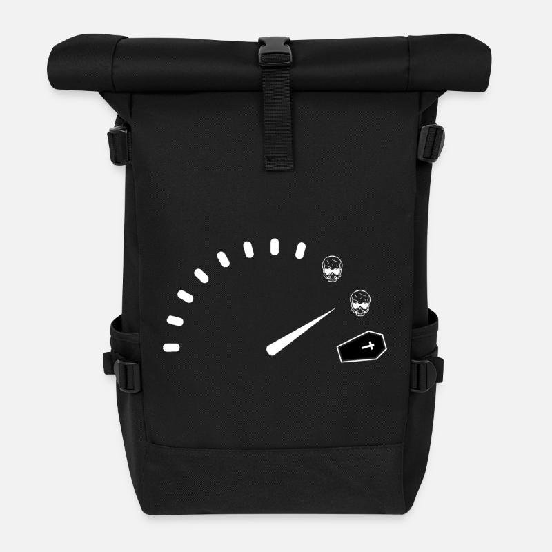 Midnight Chrono Mortuary - Roll Top Backpack - black