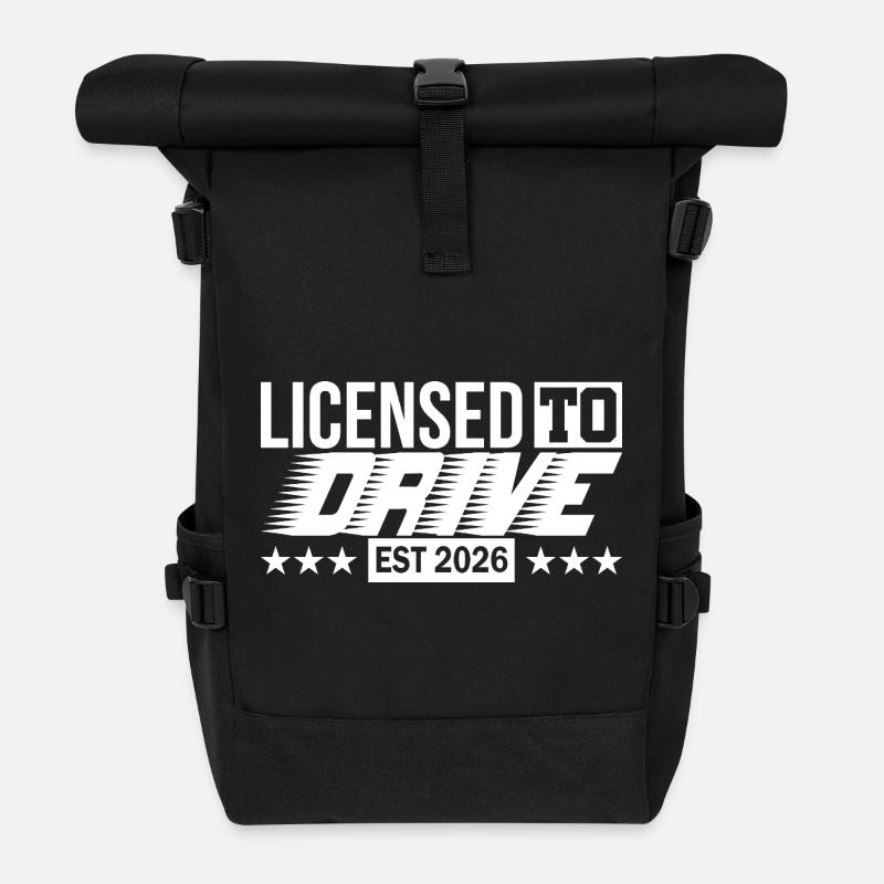 Führerschein 2026 Fahrprüfung Führerscheinprüfung - Rolltop Rucksack - Schwarz
