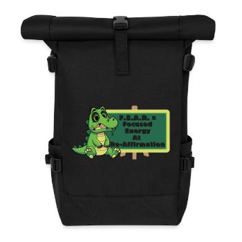 Crock: FEAR = Focused Energy At Re-Affirmation - Roll Top Backpack - black - Front