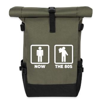 Bonhomme allumette des années 80 - Sac à dos roll top - olive/noir - Devant
