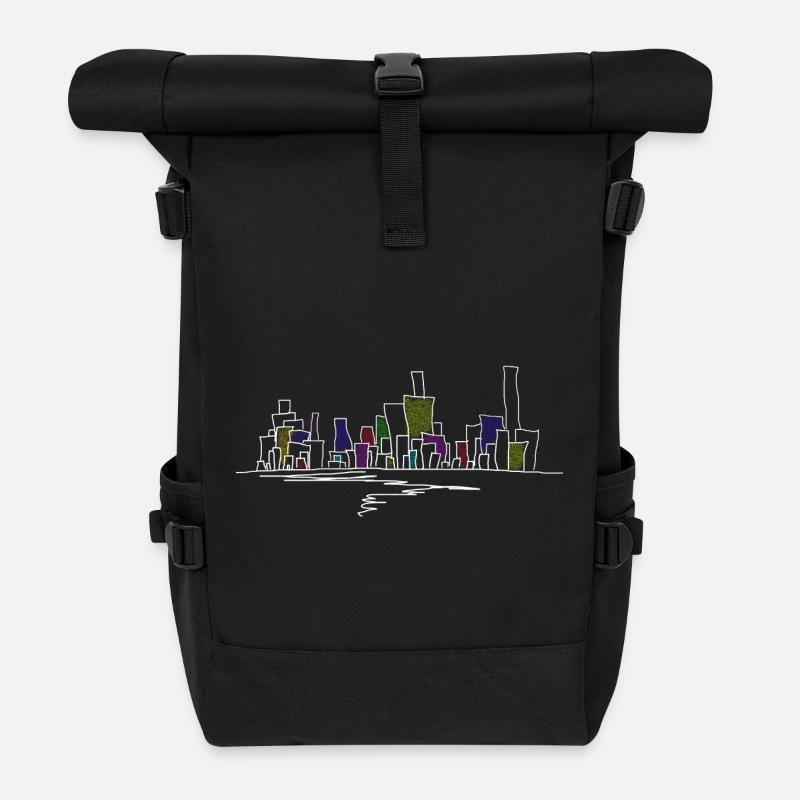 skyline - Sac à dos roll top - noir