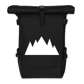 Bergsilhouette Glanzkontrast - Rolltop Rucksack - Schwarz - Vorne
