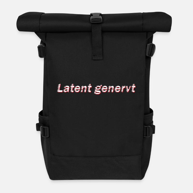 Latent genervt - Rolltop Rucksack - Schwarz