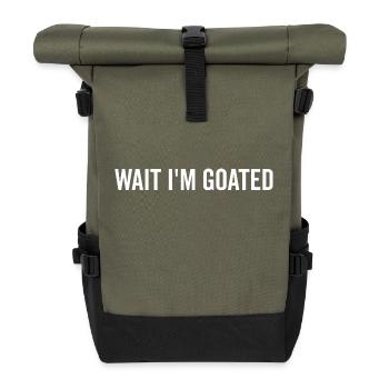 Warte, ich bin Ziegenbart - Rolltop Rucksack - Olive/Schwarz - Vorne