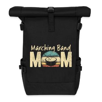Marching Band Mom Retro Vintage Music Design - Roll Top Backpack - black - Front