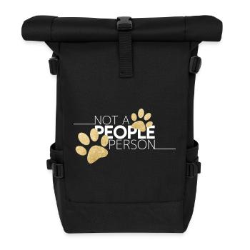 Not a People Person - Hundepfoten Motiv - Rolltop Rucksack - Schwarz - Vorne