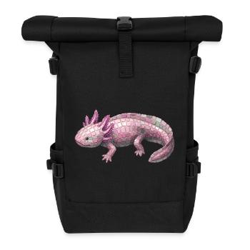 Axolotl Mosaik - Kunst für Molch-Fans - Rolltop Rucksack - Schwarz - Vorne