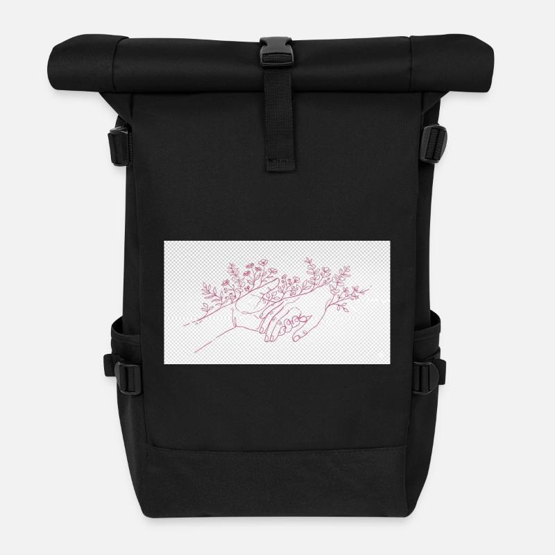 Hand der Beschützerin - Rolltop Rucksack - Schwarz