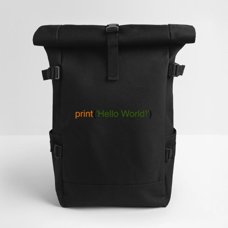 Hello World Python Roll Top Backpack