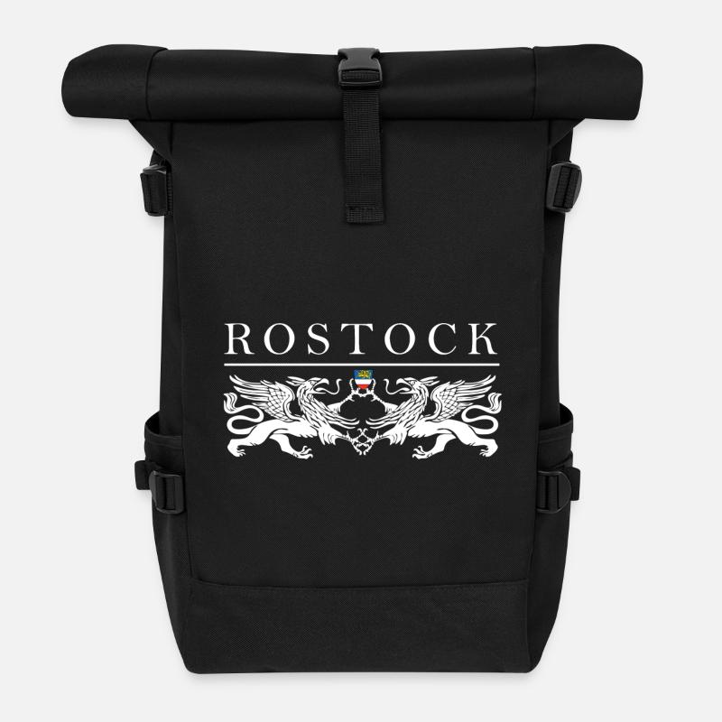 Rostock Greif Doppel - Rolltop Rucksack - Schwarz