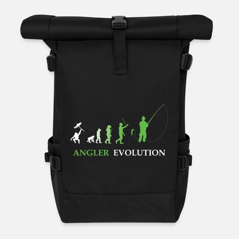 Angler Evolution - Fishing, Fisherman - Roll Top Backpack - black