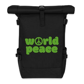 Paix mondiale - Vert - Sac à dos roll top - noir - Devant