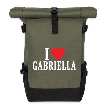 t-shirt I love Gabriella t-shirt gift idea - Roll Top Backpack - olive/black - Front