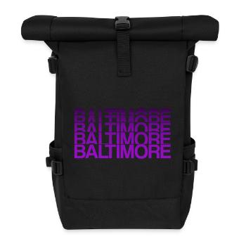 Baltimore USA lettering - Roll Top Backpack - black - Front
