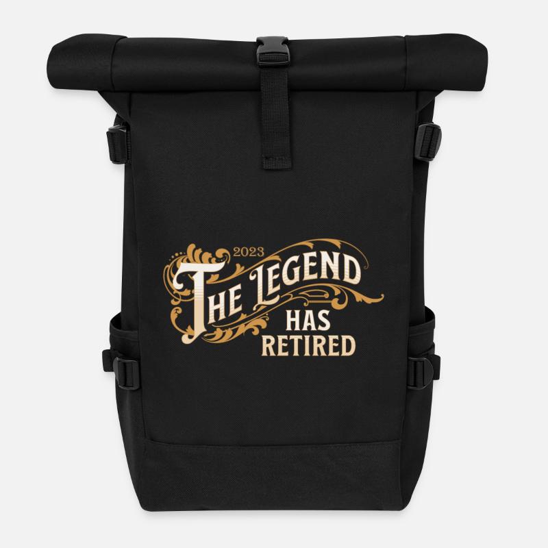 Rentner 2023 Rente The legend has retired - Rolltop Rucksack - Schwarz