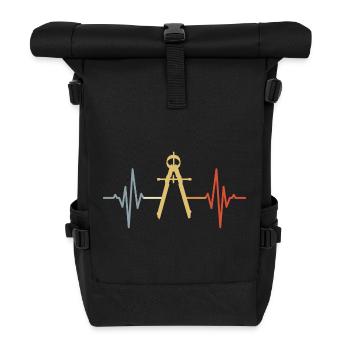 Circle ECG Retro Look - Roll Top Backpack - black - Front