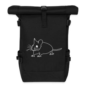 Maus lineart - Rolltop Rucksack - Schwarz - Vorne