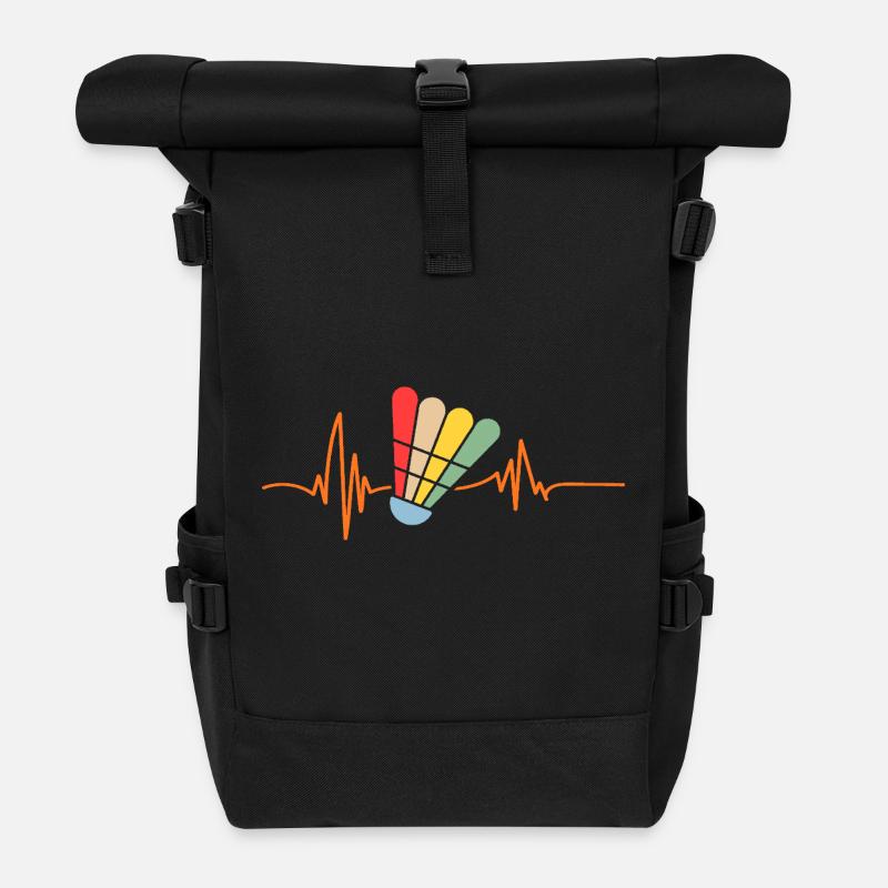 Badminton Heartbeat Badminton - Sac à dos roll top - noir