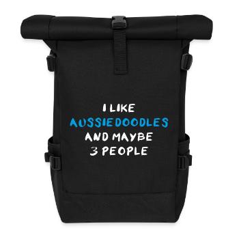 Aussiedoodle Aussie-Poo Aussiepoo - Roll Top Backpack - black - Front