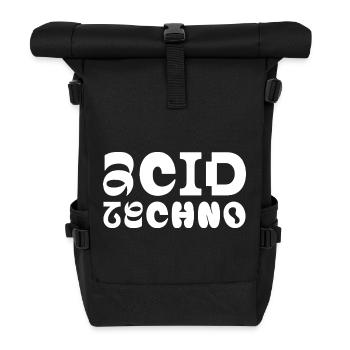 Acid Techno Pulse Typography - Roll Top Backpack - black - Front