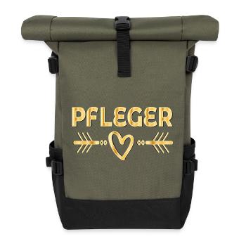Cardiac Nurses Nursing Professions - Roll Top Backpack - olive/black - Front