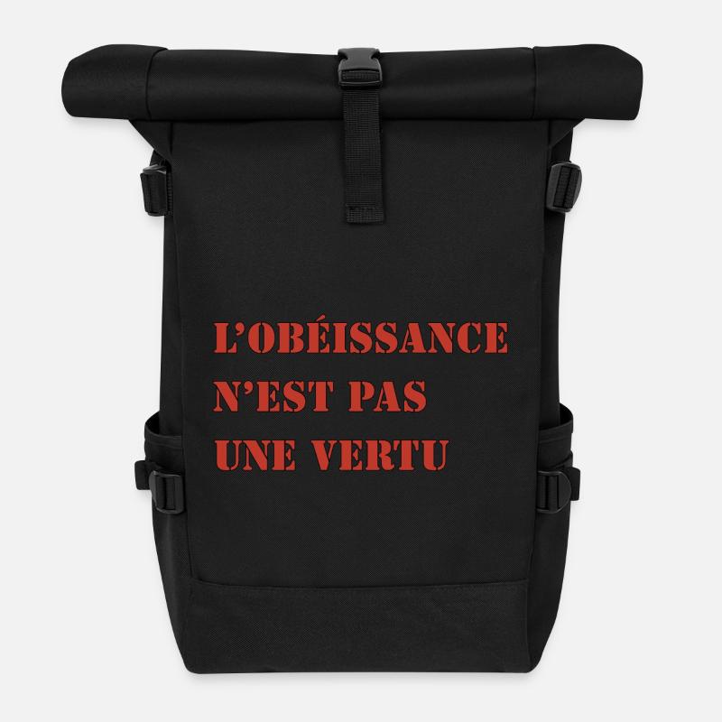 L’OBÉISSANCE N’EST PAS UNE VERTU - Sac à dos roll top - noir