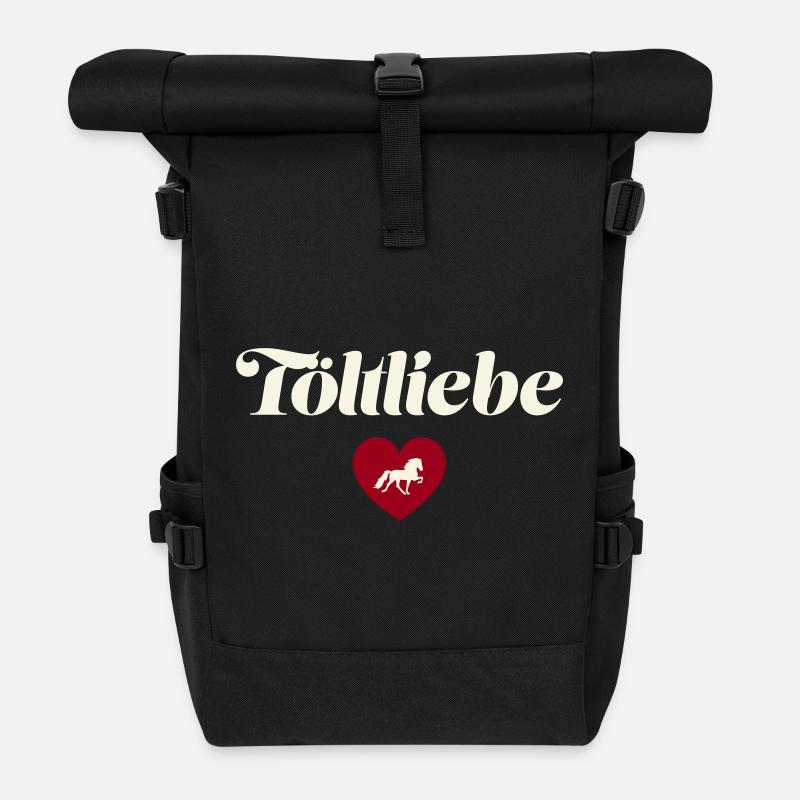 Islandpferd Tölt liebe - Rolltop Rucksack - Schwarz