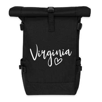 Virginia Heart Women's Love Virginia - Rolltop Rucksack - Schwarz - Vorne