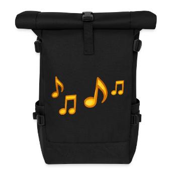 Sonnige Noten Illustration - Rolltop Rucksack - Schwarz - Vorne