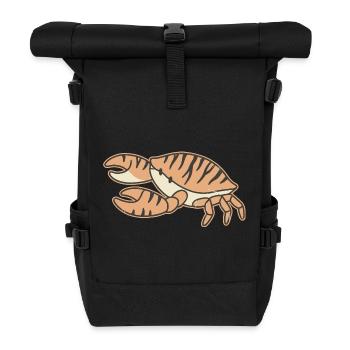 Orange Crab Striped Cartoon Tiger Stripes - Rolltop Rucksack - Schwarz - Vorne