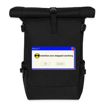 Emotion.exe Error – Dark Glitch Streetwear - Roll Top Backpack - black - Front