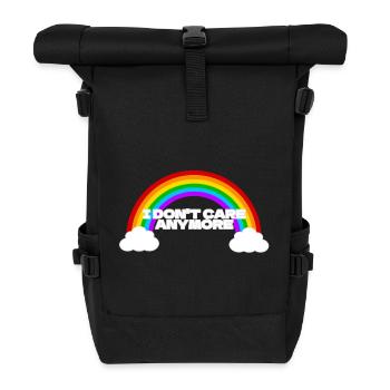 I don't care anymore - Rolltop Rucksack - Schwarz - Vorne