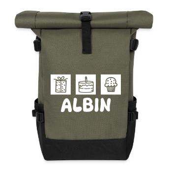 Albin - Roll Top Backpack - olive/black - Front