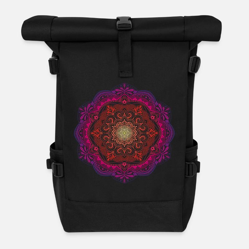 Mandala - Rolltop Rucksack - Schwarz