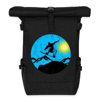 snowboarder saut - Sac à dos roll top - noir - Devant