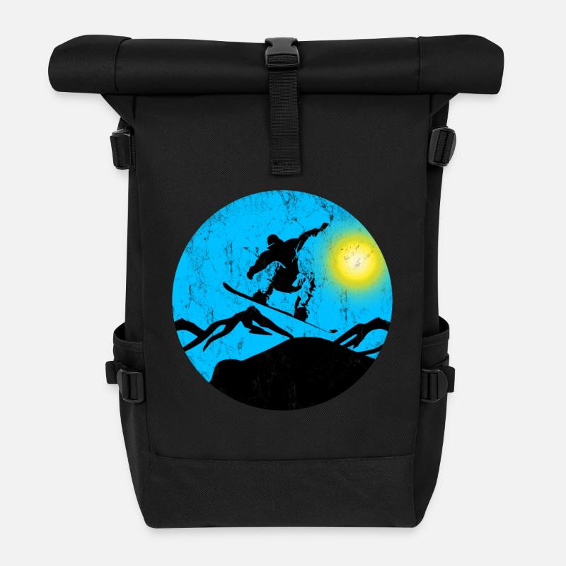 Snowboarder jump - Rolltop Rucksack - Schwarz