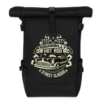 Rockabilly Hotrod - Rolltop Rucksack - Schwarz - Vorne