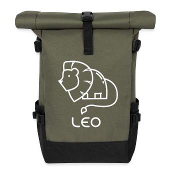 Zodiac Leo Leo Gift August September - Roll Top Backpack - olive/black - Front