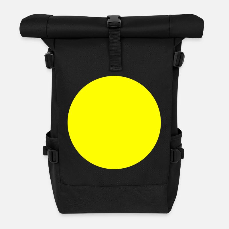 Kreis gelb - Rolltop Rucksack - Schwarz