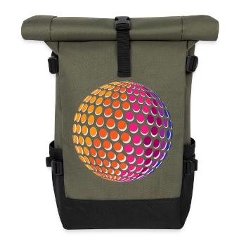 Dotted Rainbow Sphere - Rolltop Rucksack - Olive/Schwarz - Vorne