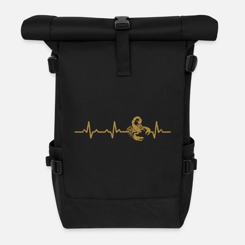 Skorpion Herzschlag heartbeat geschenk tier - Rolltop Rucksack - Schwarz