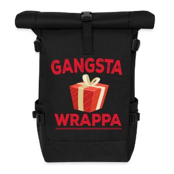 Lustig witzig Geschenk Weihnachten Gangsta Wrappa - Rolltop Rucksack - Schwarz - Vorne