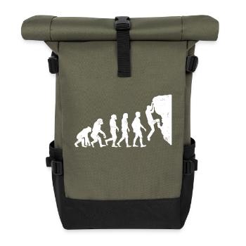 Klettern evolution bouldern geschenk bergsteigen - Rolltop Rucksack - Olive/Schwarz - Vorne