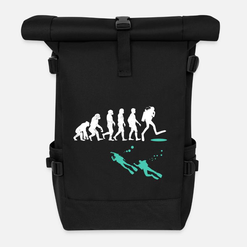 Evolution Taucher taucher geschenk wassersport - Rolltop Rucksack - Schwarz