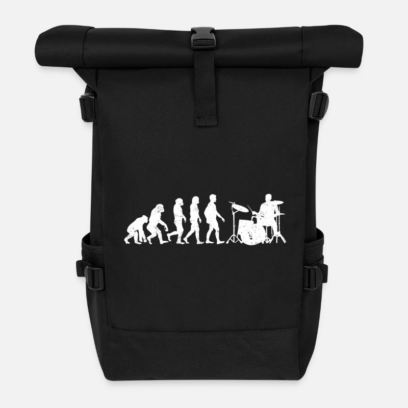 Drummer evolution schlagzeug geschenk schlagzeuger - Rolltop Rucksack - Schwarz