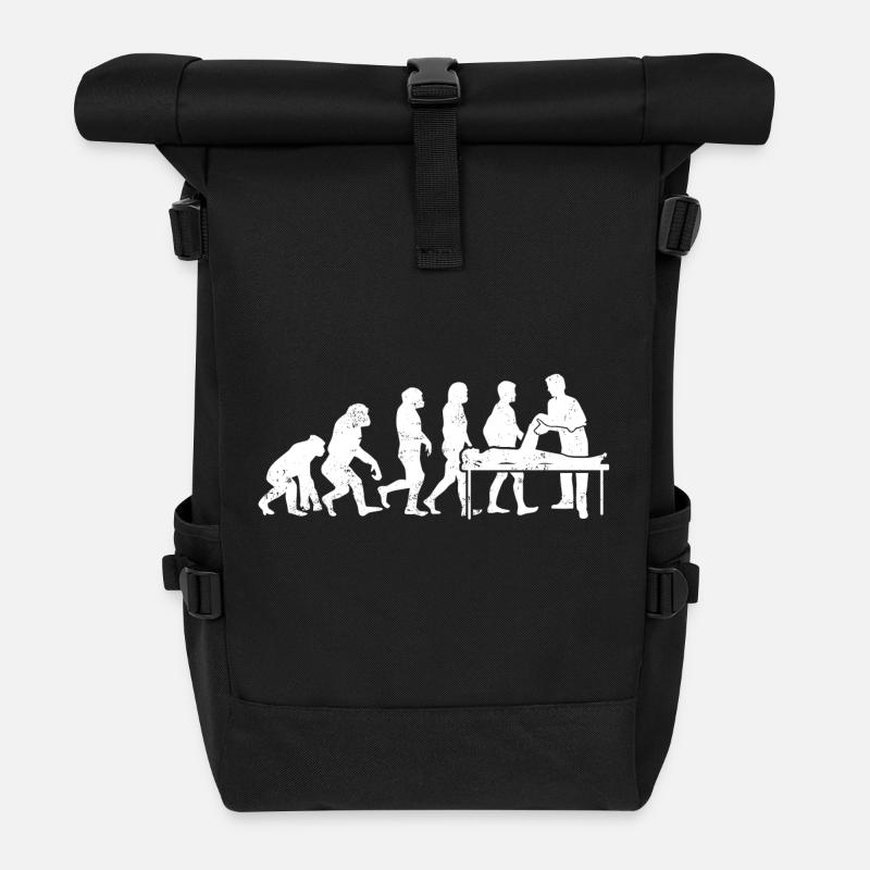 évolution Physiothérapie cadeau thérapeute kiné - Sac à dos roll top - noir
