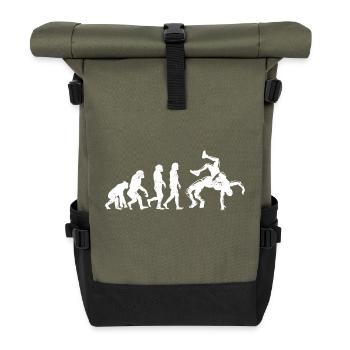 Wrestling Evolution geschenk ringen ringer sport - Rolltop Rucksack - Olive/Schwarz - Vorne
