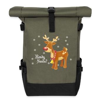 Ready, Santa? - Roll Top Backpack - olive/black - Front