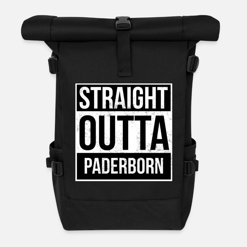 Straight Outta Paderborn - Roll Top Backpack - black
