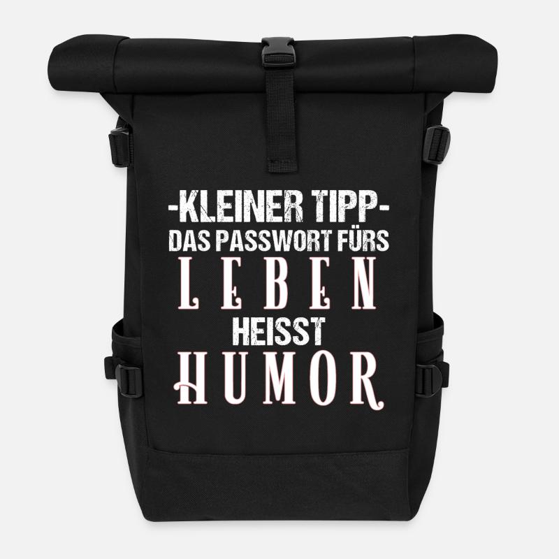 Passwort fürs Leben Humor Witzig Lustig Geschenk - Rolltop Rucksack - Schwarz